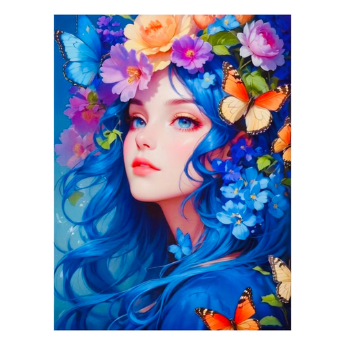 新商品！樹脂ビーズダイヤモンドアート 123色 A2サイズ 女の子 レジン