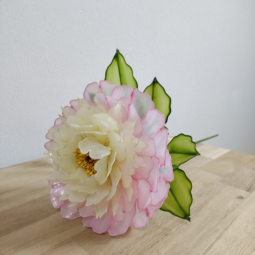 芍薬♡シャクヤク♡大輪♡ディップアート♡アメリカンフラワー アート