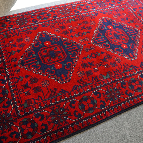 121×83cm【アフガニスタン手織り絨毯 カールモハメディ】ペルシャ絨毯