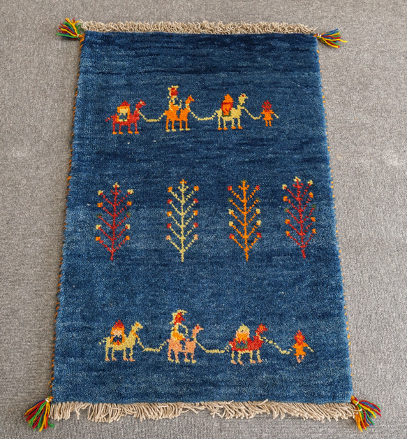 78×50cm 【ペルシャ絨毯 手織りギャッベ】アマレ族ギャッベ ギャベ