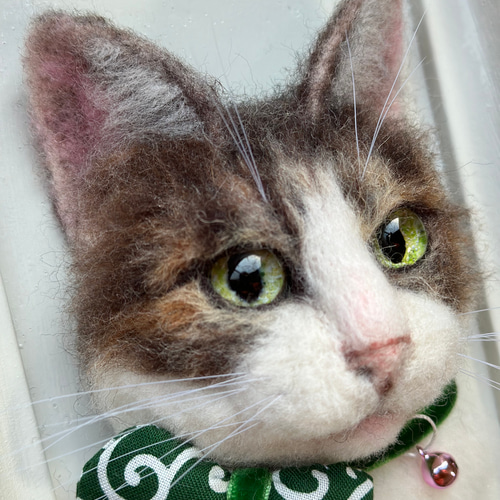 羊毛フェルト猫》 #猫(ねこ)羊毛フェルト オーダー フレームキャット