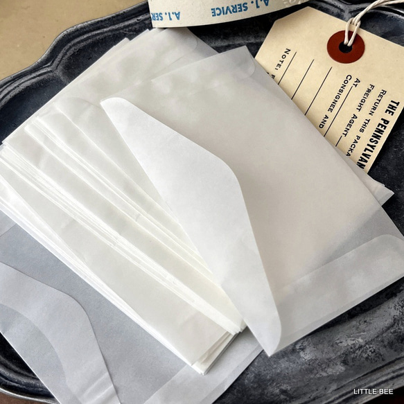 252・【SALE/在庫限り】グラシン封筒 横型 30枚 封筒 グラシン 紙もの