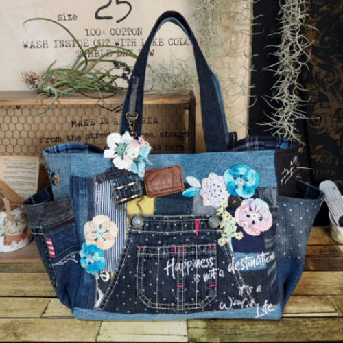 サイドポケットデニムバック No.533～ デニムリメイク ショルダー