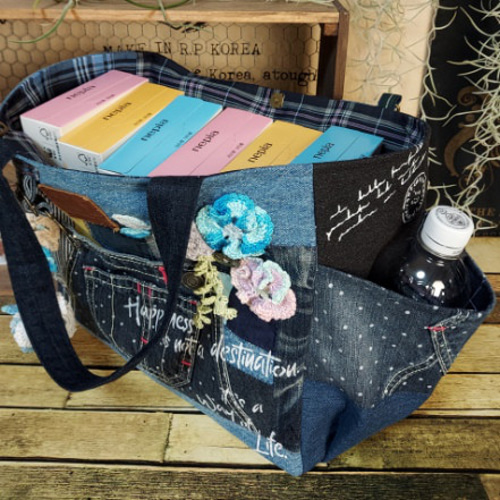 サイドポケットデニムバック No.533～ デニムリメイク ショルダー