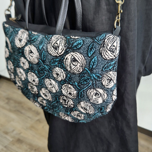 ご予約品】ミナペルホネン rosy ブルーグリーン パニーニ型トート ご