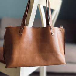 受注制作】育てる本革トートバッグ「くたん」＊ソフトヌメ牛革＊くっ