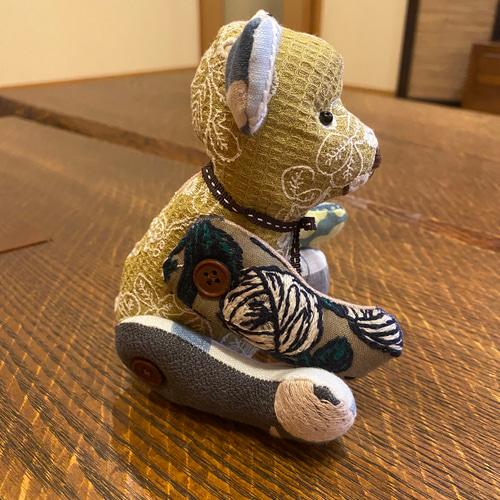 ミナペルホネンファブリックのハギレで作ったベア ぬいぐるみ noel+