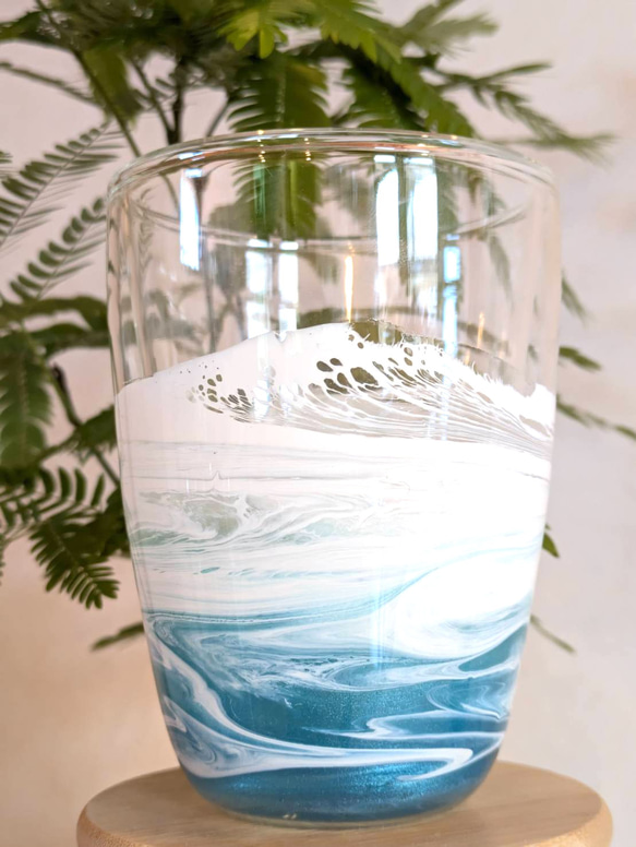 レジン波アート耐熱グラス】海レジン オーシャンアートグラス エポキシ