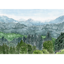 原画一点物 「輝く海」 ＜ペンスケッチ＋透明水彩＞ 絵画 Takashi.A