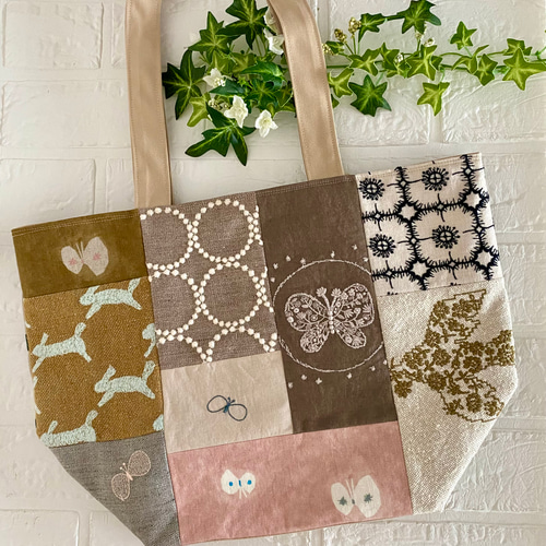 ミナペルホネン Lサイズ パッチワーク トートバッグ minaperhonen