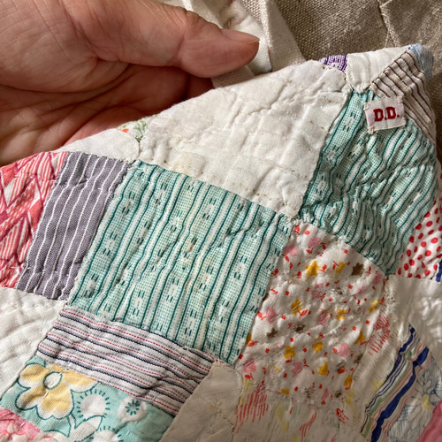 F アメリカンアンティークキルト ダブルウェディング リメイクバッグ