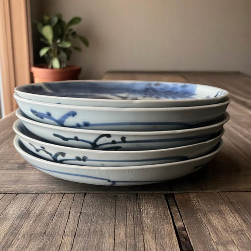 古伊万里染付5枚皿 大皿 antique art nozomi 通販 18214478｜Creema