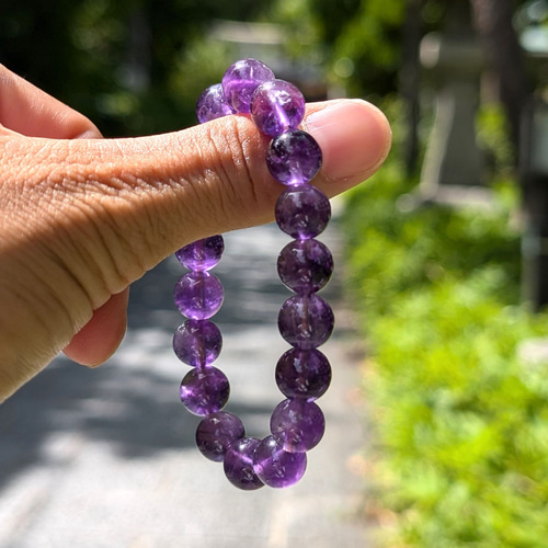 然アメジスト ブレスレット 10ミリ 数珠 2月の誕生石 九紫火星 お守り