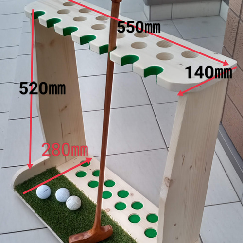 ゴルフクラブスタンド13本＋7本 塗装仕上4色より【組立て完成品でお