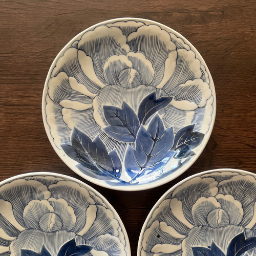 古伊万里染付牡丹6寸皿3枚 中皿 antique art nozomi 通販 18205960