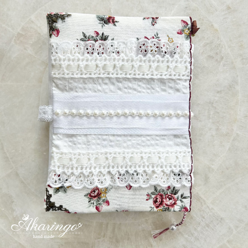 タティングレースの薔薇 ブックカバー ノートカバー【B6/単行本サイズ