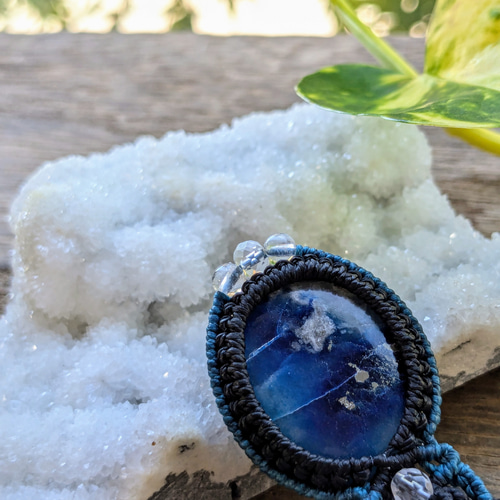 ☆希少石☆アフガナイト(多種鉱物)☆マクラメ編みネックレス 218