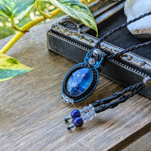 ☆希少石☆アフガナイト(多種鉱物)☆マクラメ編みネックレス 218