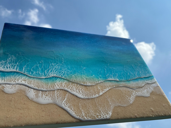 B4サイズ レジンアート 海レジン 海アート 波アート レジン アート