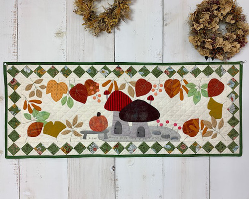 パッチワークタペストリー作成キット/秋のガーデンタペストリー/季節を