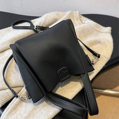 エレファントグレー リッチストライプ ミニマリスト ハンドバッグ