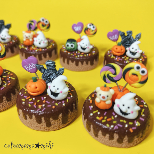 ミニチュア 黒ねこのハロウィンケーキ♡ ハロウィン飾り かぼちゃ
