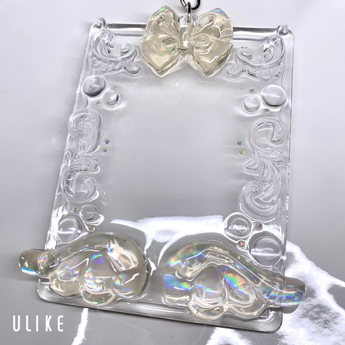 レジン トレカケース 硬質ケース デコ 推し活 B8 オレンジ 名刺入れ