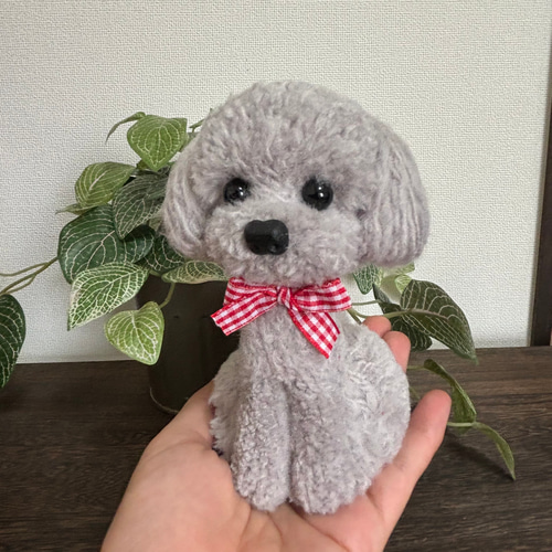動物ぽんぽん トイプードル 薄いグレー その他人形 ricksan 通販