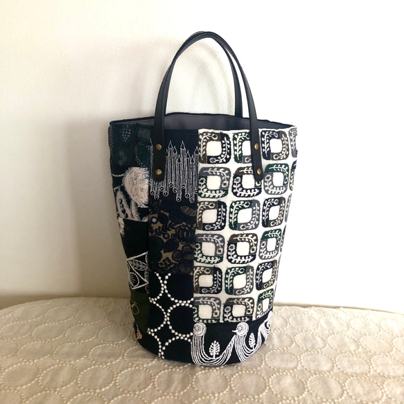 一点物 送料無料 ミナペルホネン バケツ型トートバッグ ハンドメイド