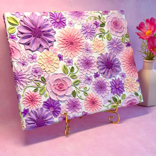 テクスチャーアート 絵画 アートパネル フラワーアート インテリア