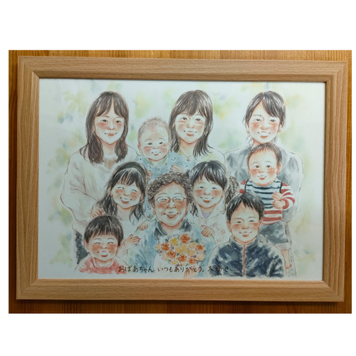 似顔絵 A4 還暦祝い 米寿 古希 名入れ イラスト 似顔絵オーダー 両親