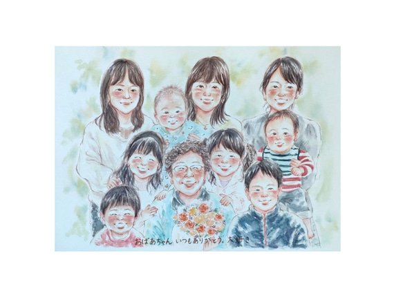 似顔絵 A4 還暦祝い 米寿 古希 名入れ イラスト 似顔絵オーダー 両親