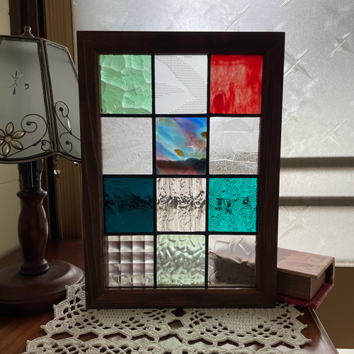 ステンドグラス パネル 大正ロマン 格子戸 その他インテリア雑貨