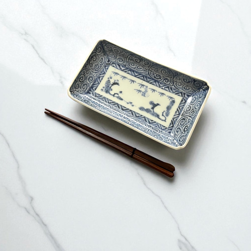 古伊万里蛸唐草紋様角長皿5枚 江戸中期 長皿 antique art nozomi 通販