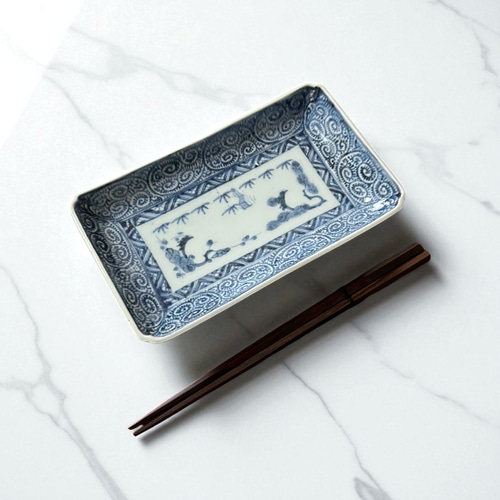 古伊万里蛸唐草紋様角長皿5枚 江戸中期 長皿 antique art nozomi 通販