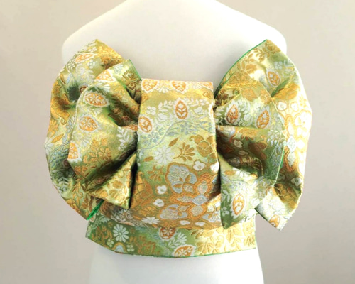 セール＊可憐な華紋 振袖用祝い帯 作り帯付け帯 胴巻き〜90cm シルク