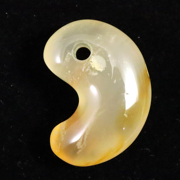 島根県 花仙山 めのう 瑪瑙 AAA 23mm勾玉 ディレクトリーカード付 5.33