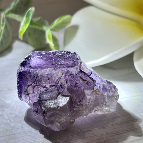 ウ*ん様 パキスタン産 バイカラー フローライト パープル ブルー 原石