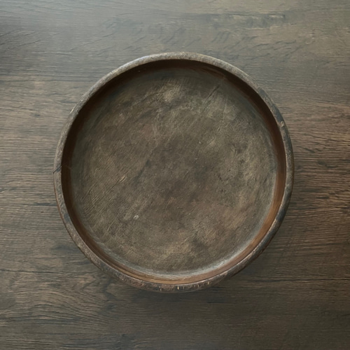 アンティーク レトロ 昭和 くり抜き無垢盆 お盆・トレイ antique art