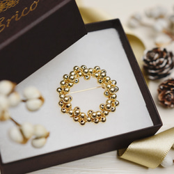 ブローチ 】ご褒美 14kgf ゴールド 実 リース ／人気の新作 ブローチ