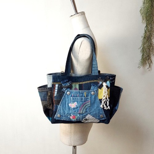 サイドポケットデニムバック No.542 ～ デニムリメイク ショルダー