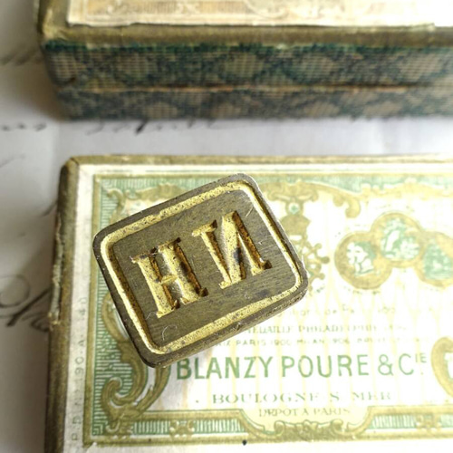 NH 』1900年初期 フランス 真鍮製 イニシャル シーリング スタンプ