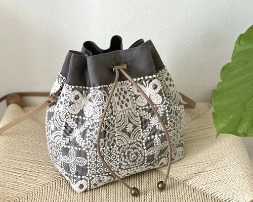 ⚮̈ミナペルホネン forest tile シプリバッグ 巾着ショルダーバッグ