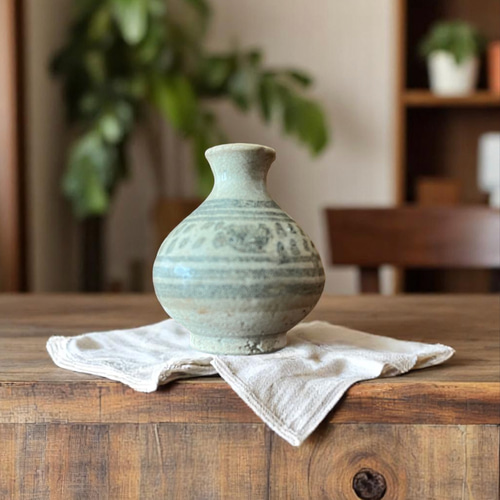 タイ・希少・骨董品】宋胡録（スンコロク）青磁 鎬紋 杯 ぐい呑み タイ