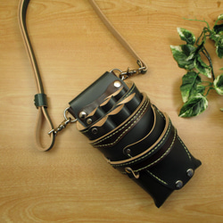 手縫い 本革 7丁差し シザーケース (ライトグレー×カラフル ) SCA-110