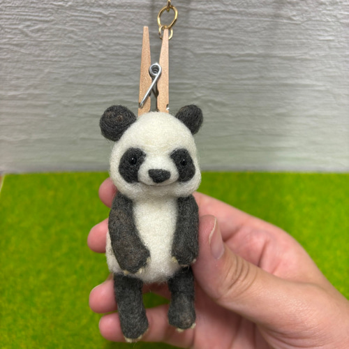 羊毛フェルト つままれパンダ キーホルダー 羊毛フェルト toiro 通販