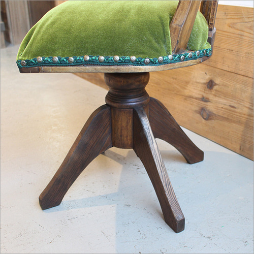 ドクターチェア 回転椅子 アンティーク 座面張り替え済み リメイク品