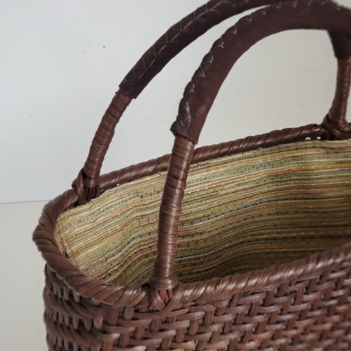 新作。Creema限定] 2025 大人キレイめ 籐かごバッグ 網代編み(大