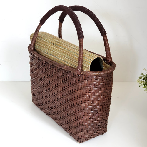 新作。Creema限定] 2025 大人キレイめ 籐かごバッグ 網代編み(大