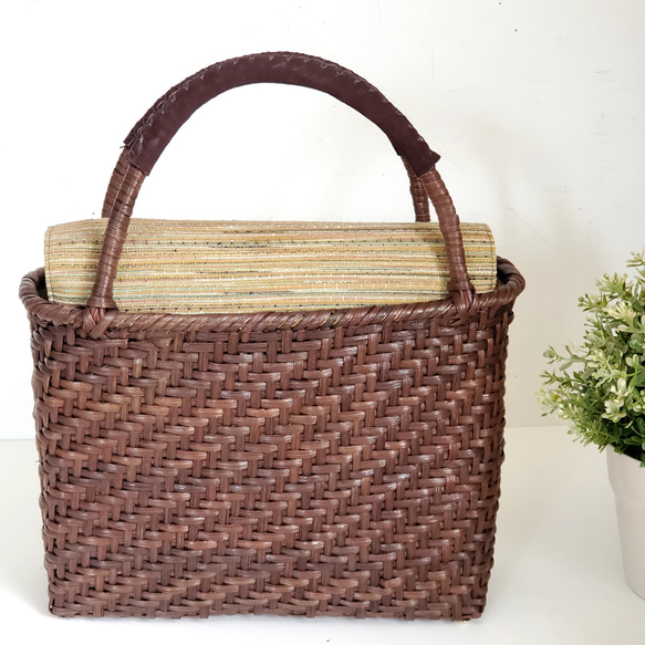 新作。Creema限定] 2025 大人キレイめ 籐かごバッグ 網代編み(大